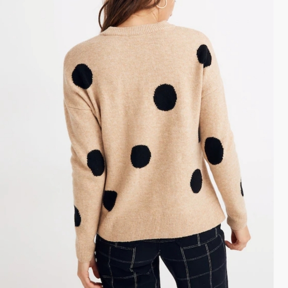 Madewell Dot Graystone Sweater Size S Heather Camel - Picture 2 of 9